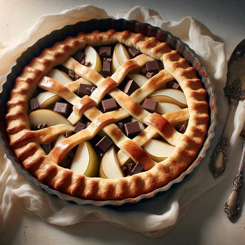 Pear and Chocolate Topped Tart