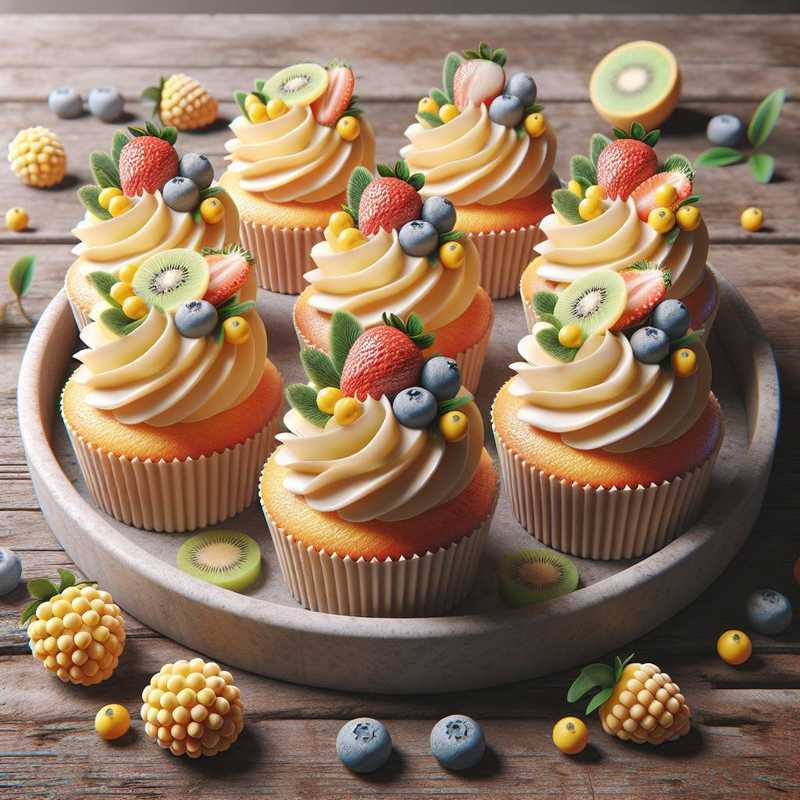 Cupcakes mimosa con frutta