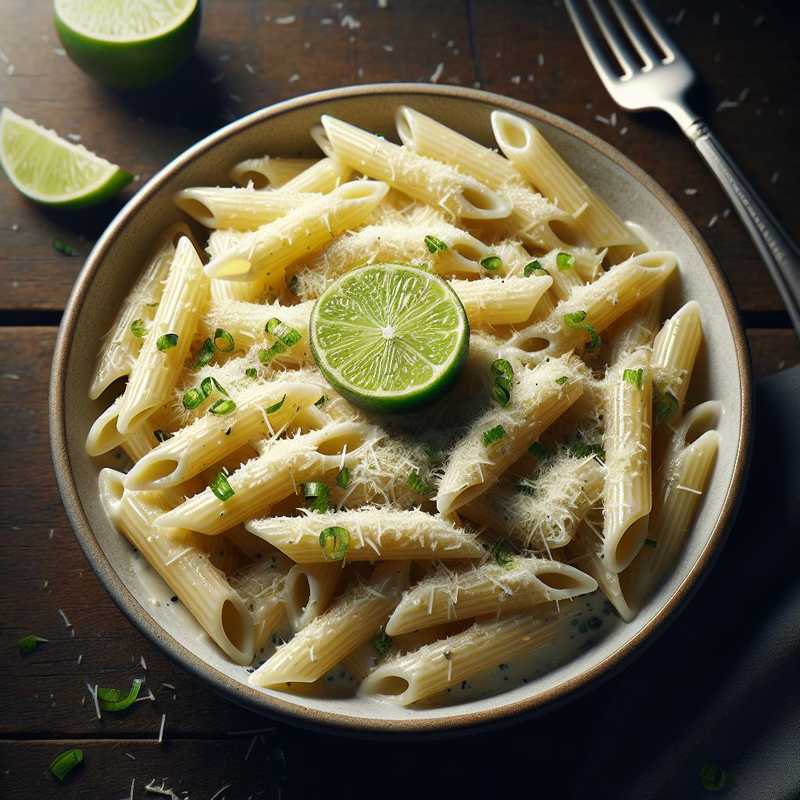 Creamy Penne with Parmesan Cheese and Lime