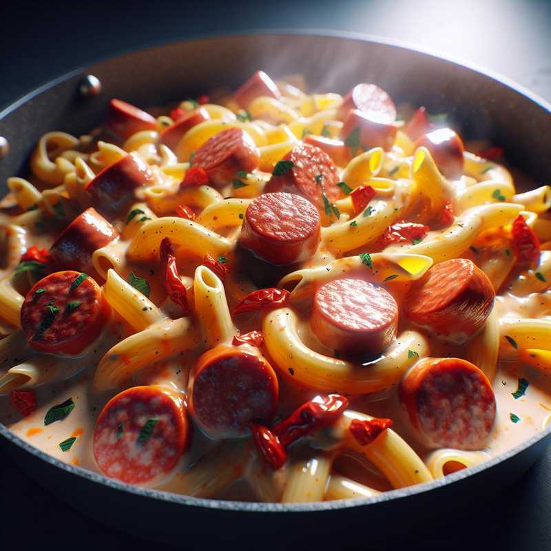 Pasta with Bell Pepper Cream and Sausage