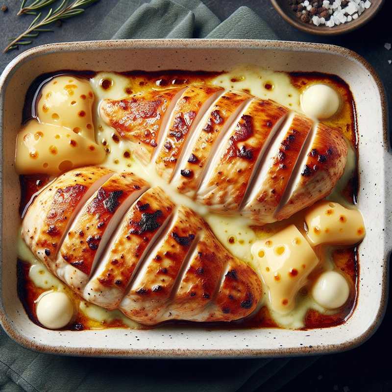 Baked Chicken Breast with Scamorza Cheese