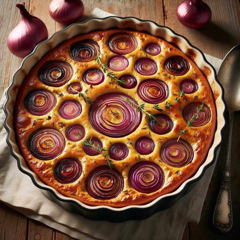 Clafoutis salato alle cipolle rosse