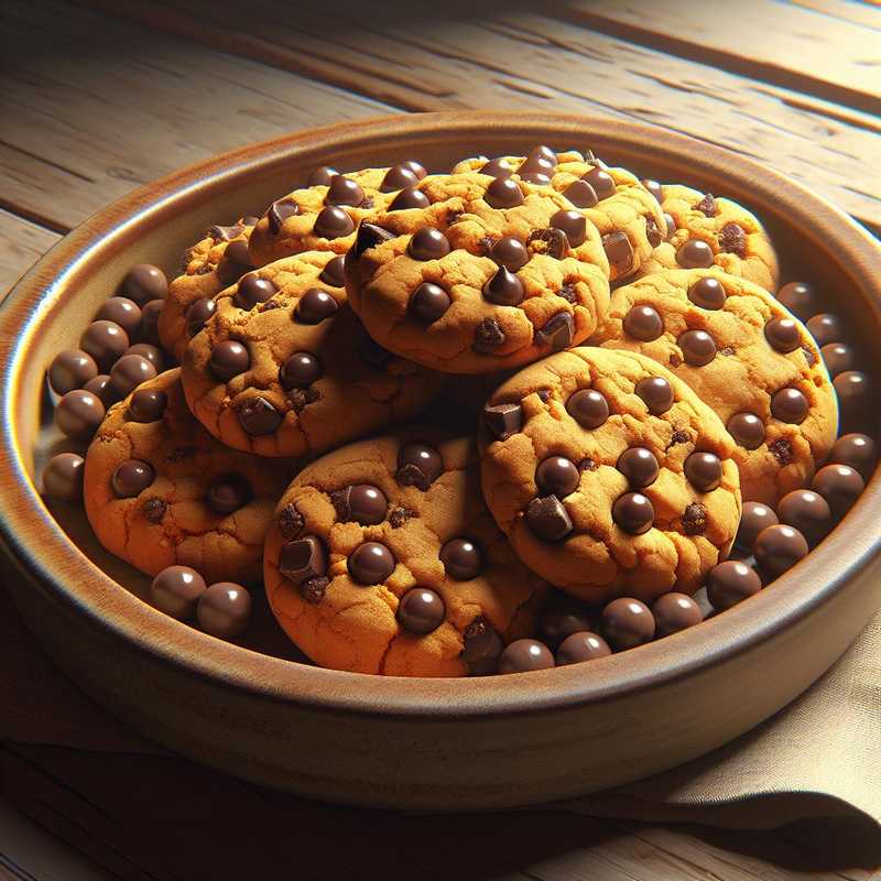 Cookies con gocce di cioccolato e farina di ceci