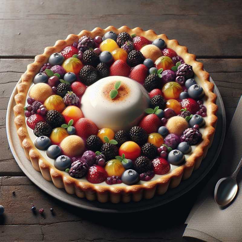 Crostata panna cotta e frutti di bosco