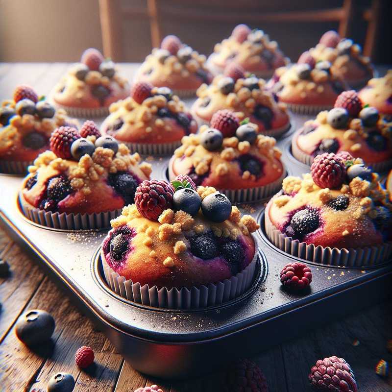 Muffin ai frutti di bosco con crumble