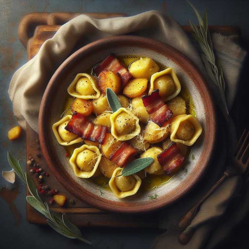 Tortelli di patate e pancetta con burro e salvia