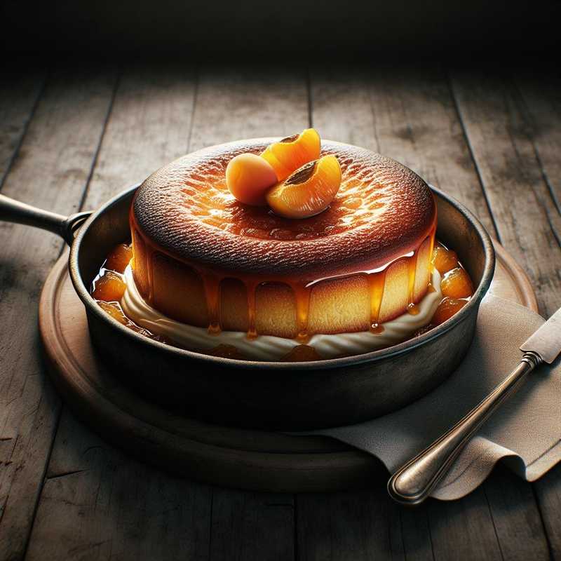 Poured Cake with Apricot Jam Custard