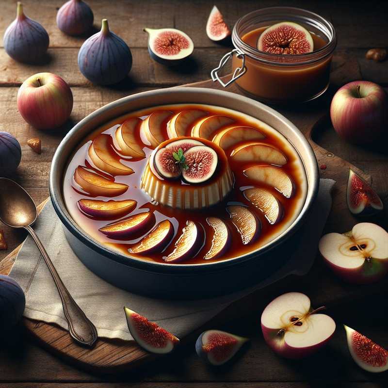 Apple Crème Caramel with Fig Sauce