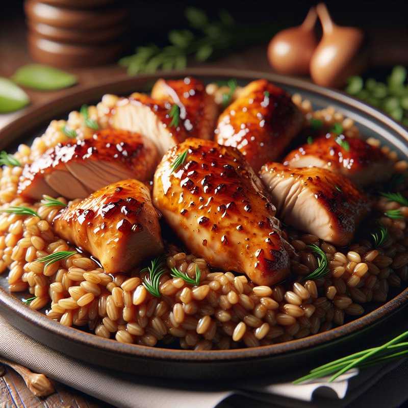 Warm Farro with Honey Chicken