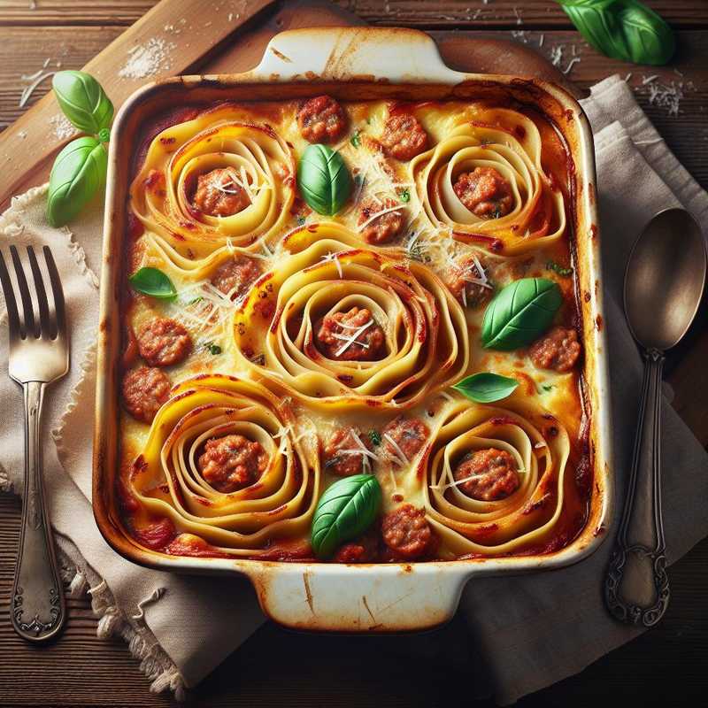 Sausage Ragù Lasagna Roses