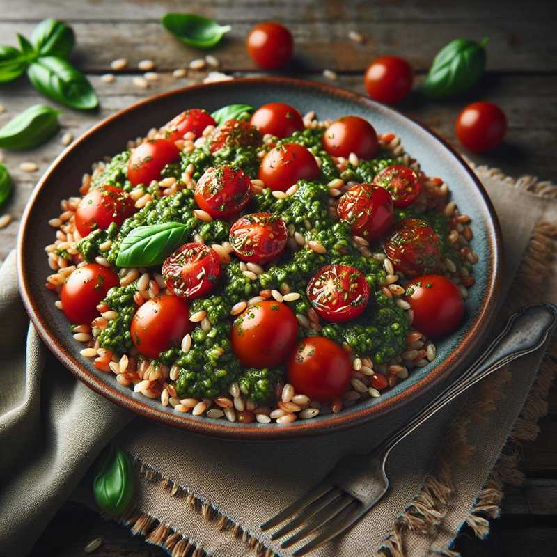 Farro con pesto di pomodorini