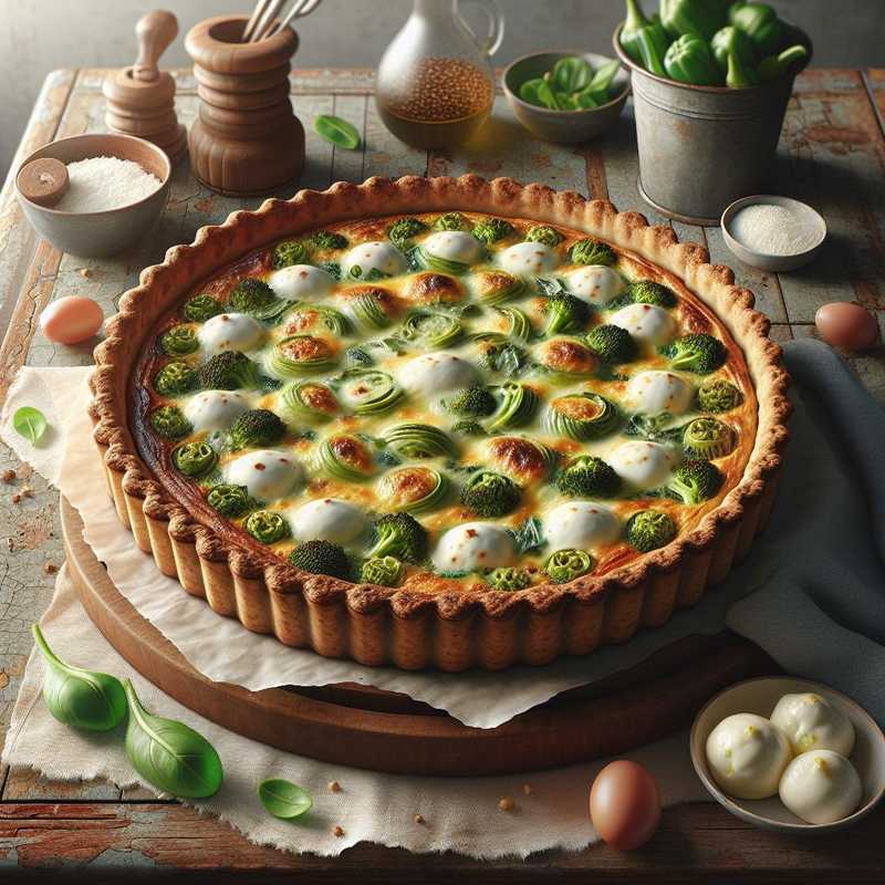 Torta rustica broccoletti e mozzarella