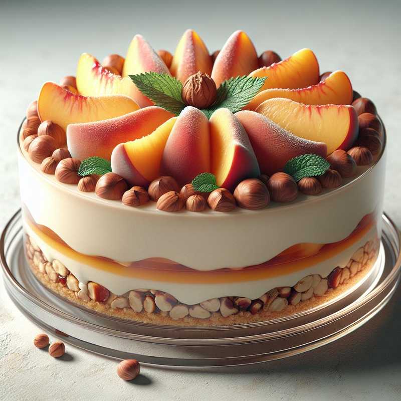 Peach and Hazelnut Mousse Cake