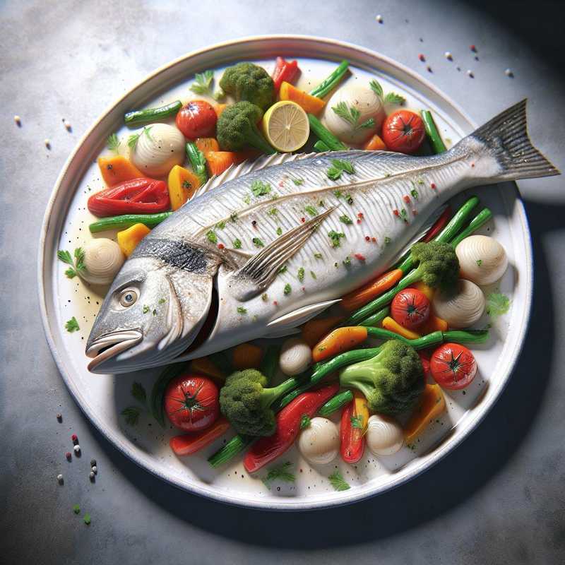 Branzino al vapore con verdure di stagione