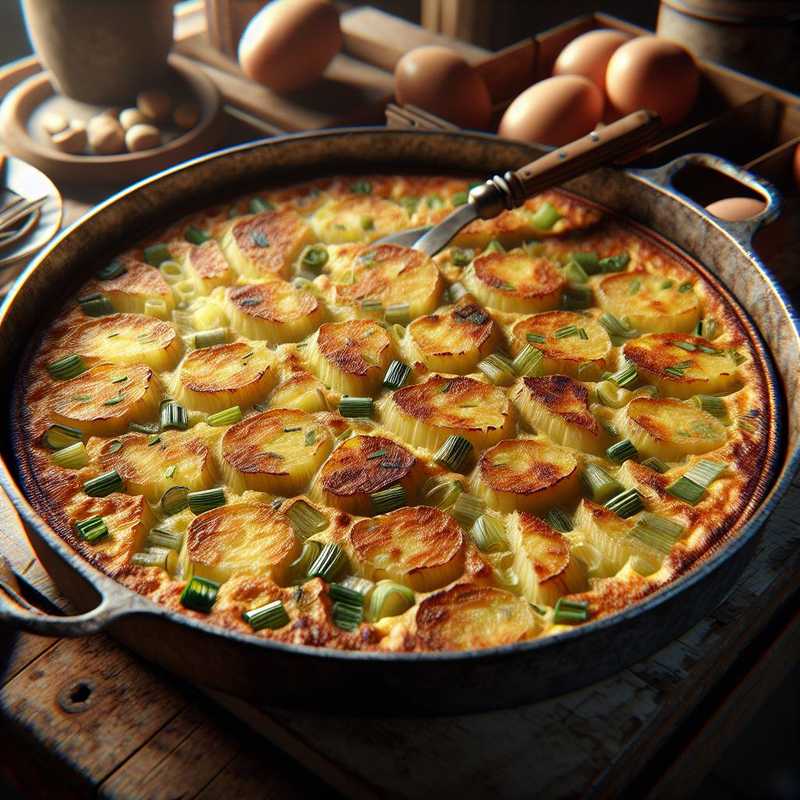 Frittata di patate e scalogno al forno