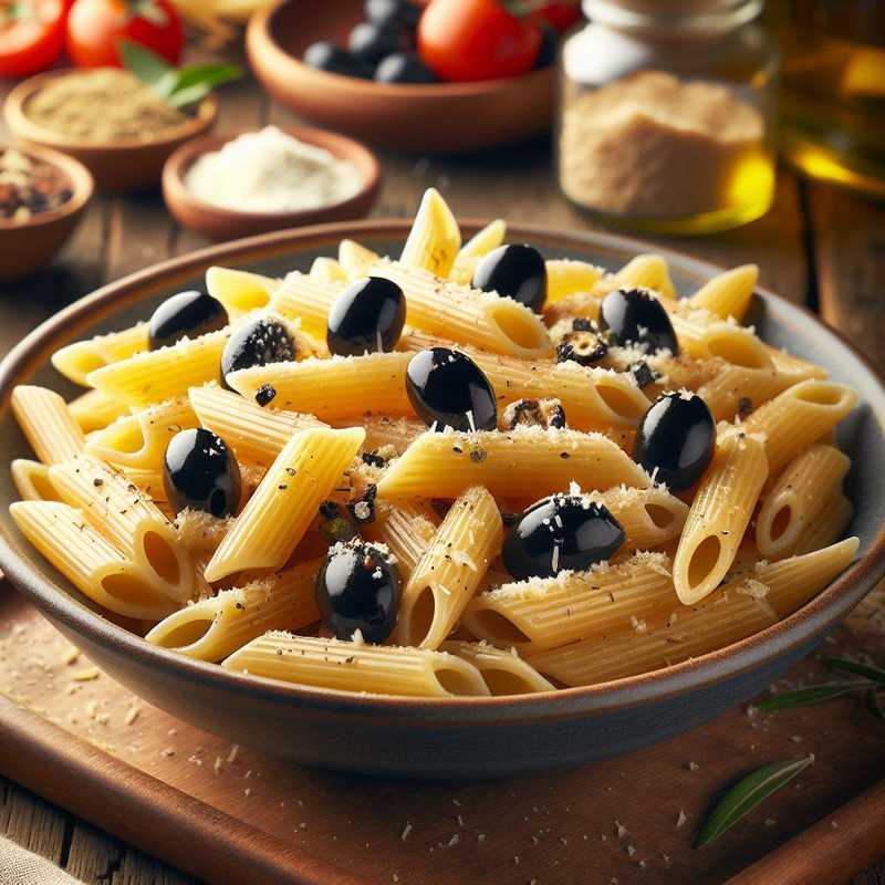 Penne alle olive nere e pecorino