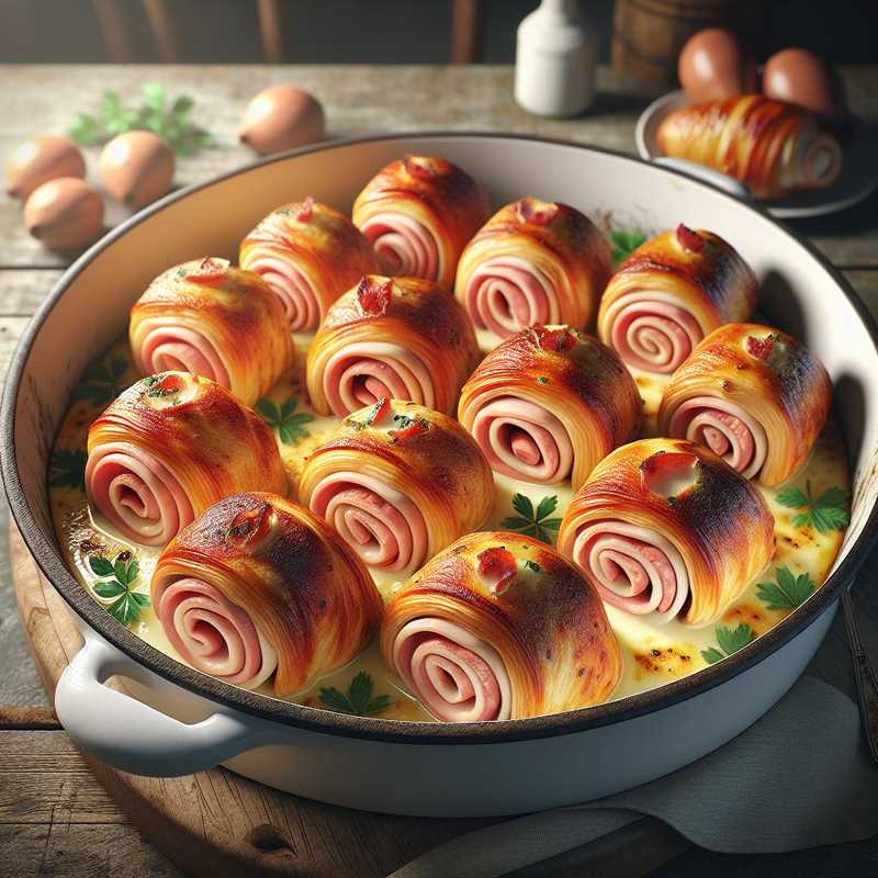 Involtini di pollo con sottilette e mortadella