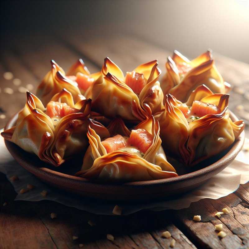 Phyllo Dough Packets with Salmon and Cheese Heart