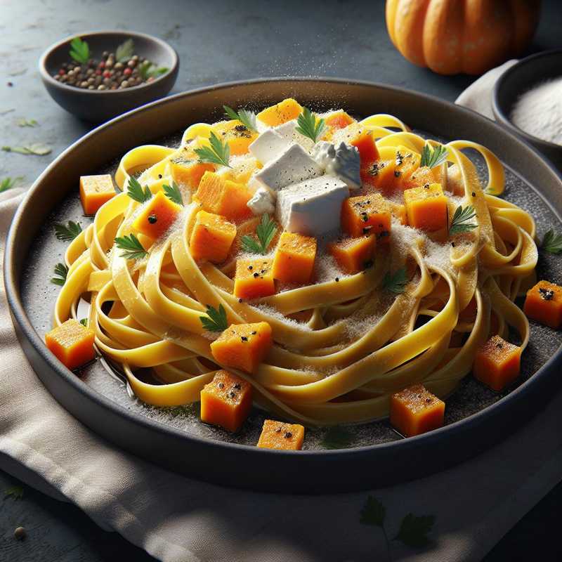 Fettuccine zucca e ricotta salata