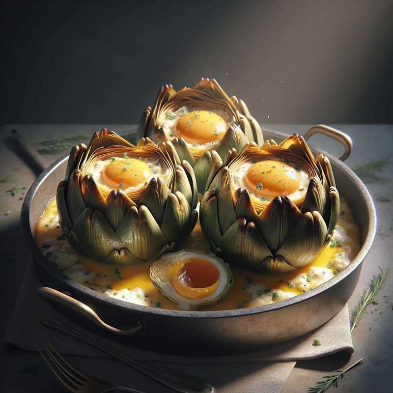 Artichokes Stuffed with Eggs and Cheese