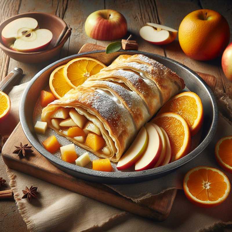 Cream Strudel with Annurche Apples and Orange