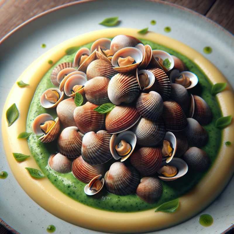 Vongole veraci su vellutata di zucchine