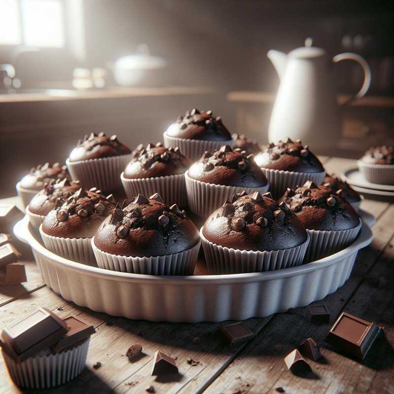 Muffin all'acqua e cioccolato