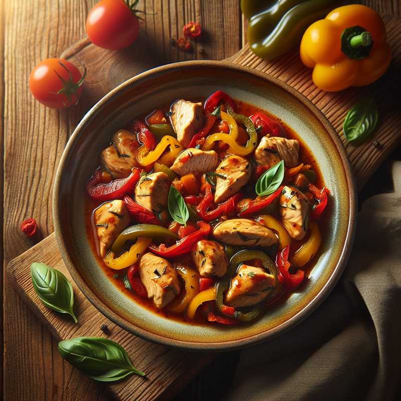 Bocconcini di pollo con peperoni