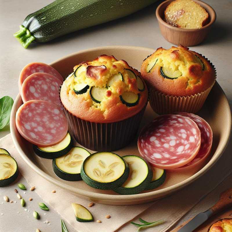 Muffin salati zucchine e mortadella