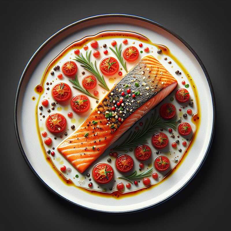 Baked Salmon with Cherry Tomato Emulsion