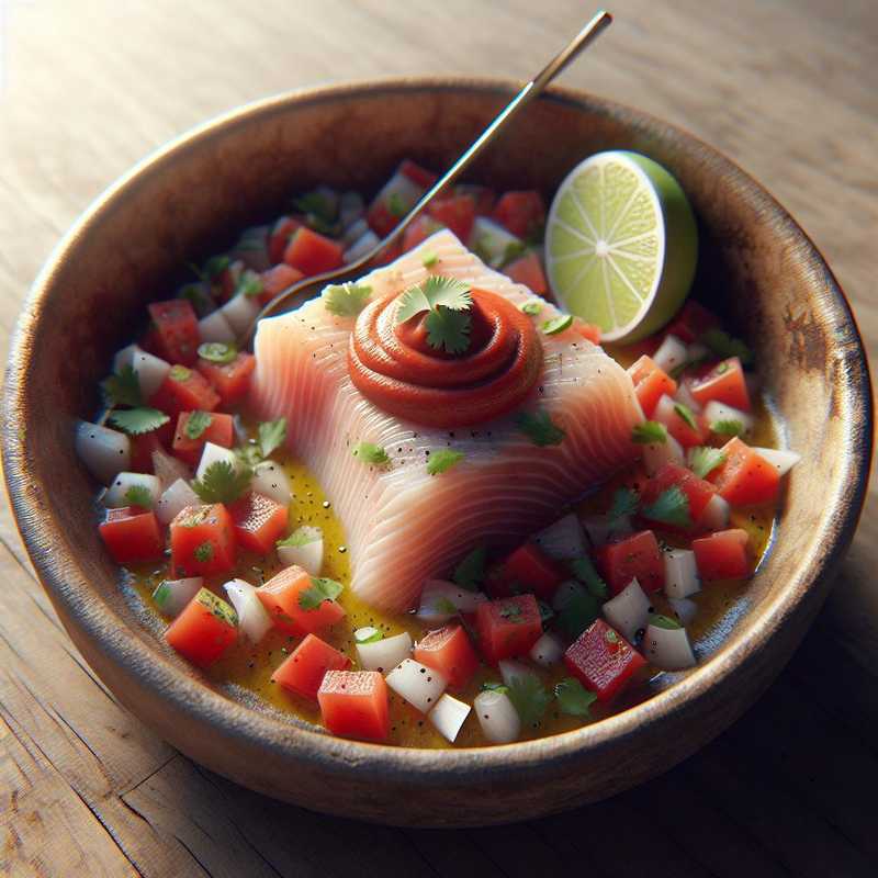 Amberjack Ceviche with Cherry Tomato Puree