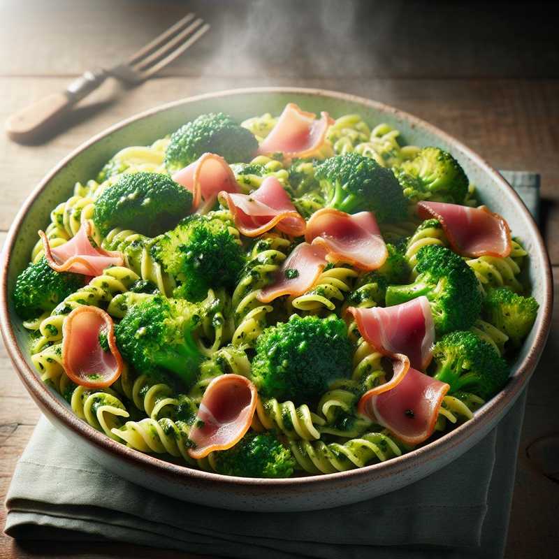 Pasta with Broccoli Pesto and Diced Ham