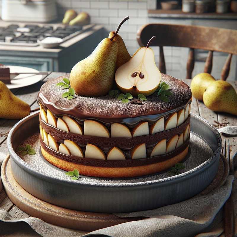 Creamy Chocolate and Pear Cake