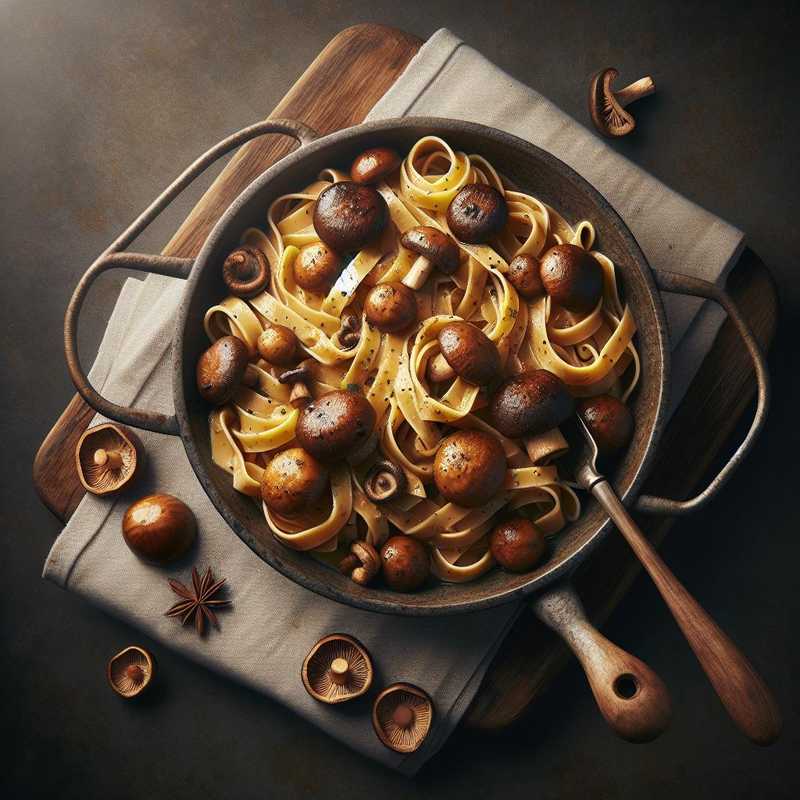 Tagliatelle di castagne ai funghi porcini