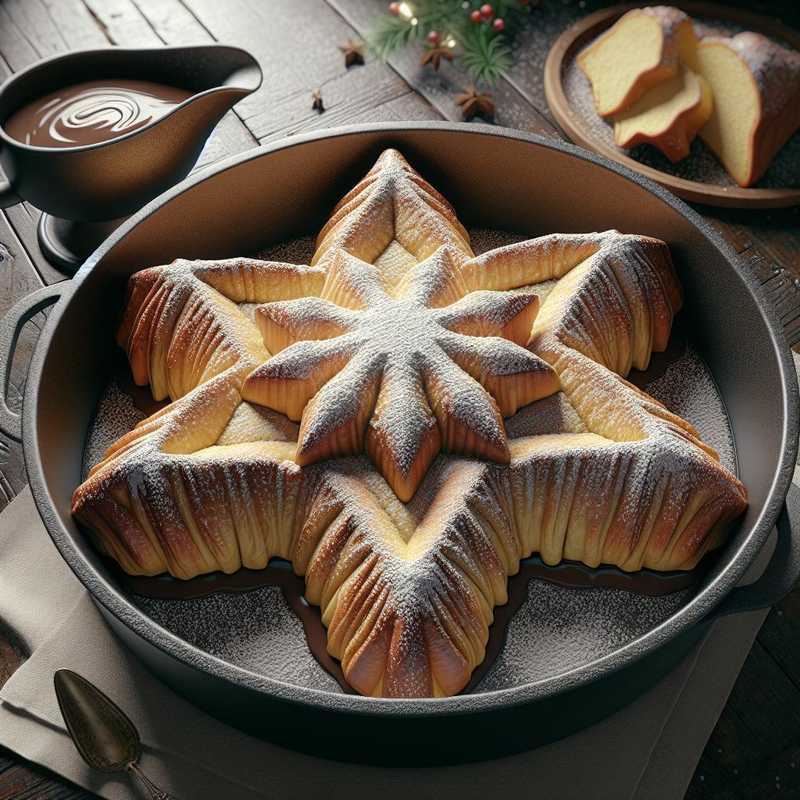 Pandoro star with chocolate cream