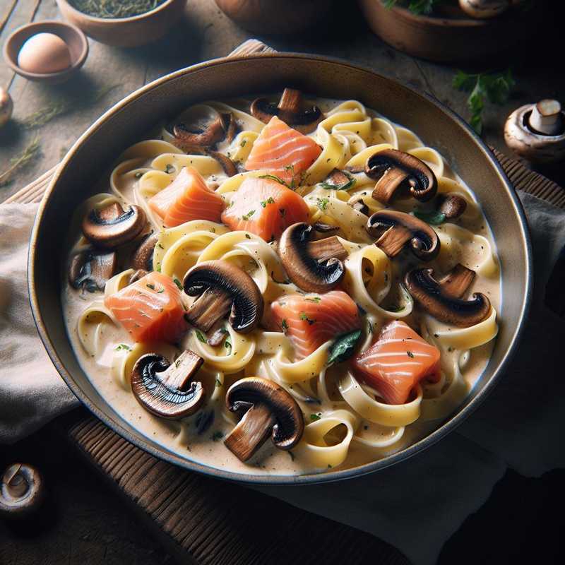 Creamy Salmon and Mushroom Pasta