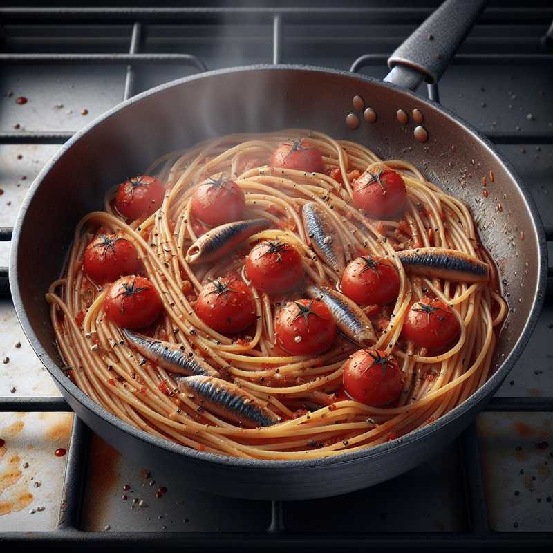 Spaghetti with Anchovy Sauce and Cherry Tomatoes