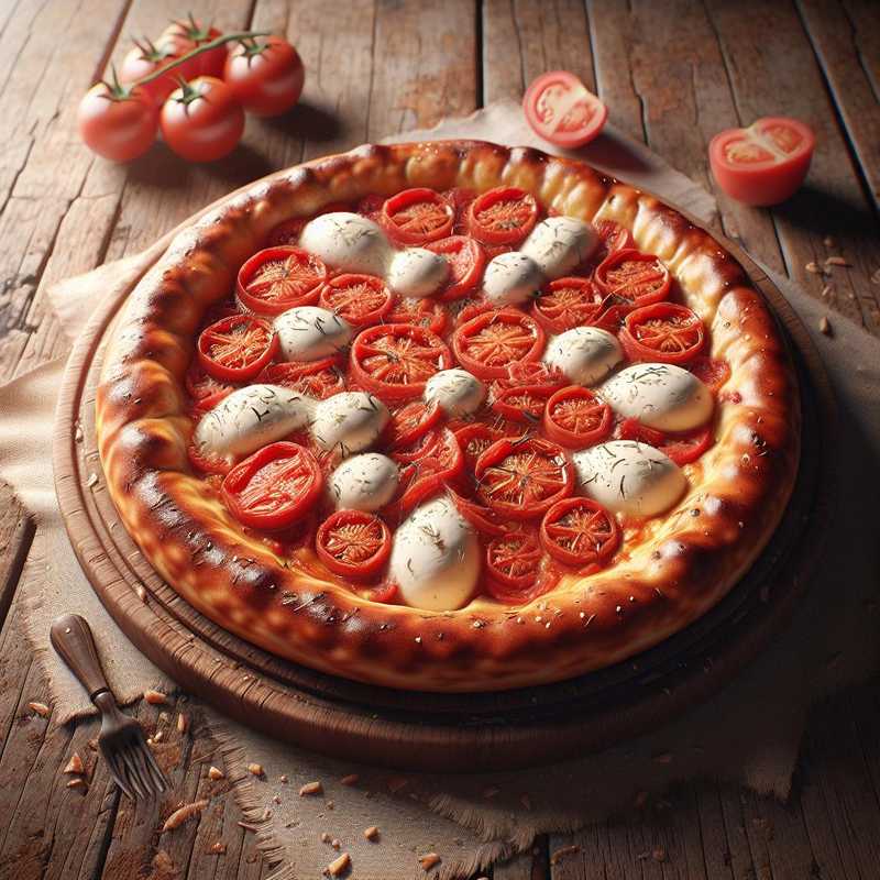 Torta rustica ripiena pomodoro e mozzarella