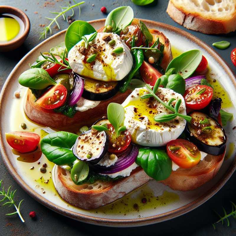 Bruschetta con burrata e verdure