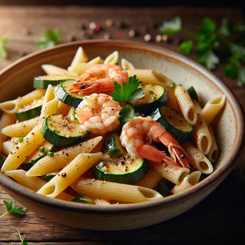 Penne zucchine e gamberetti