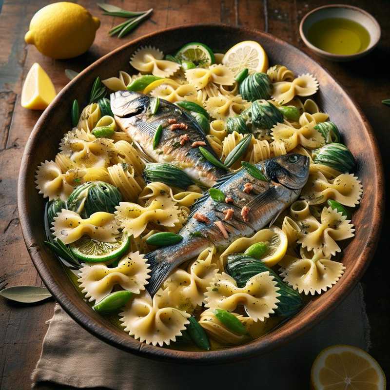 Farfalle con pesce e scarola