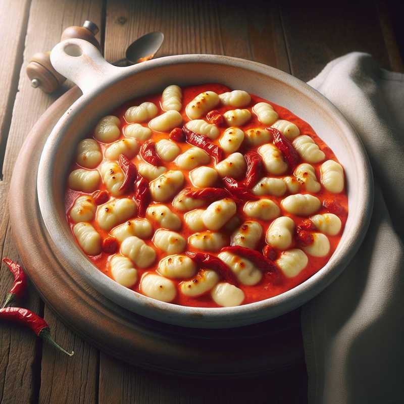 Gnocchi con crema di peperoni