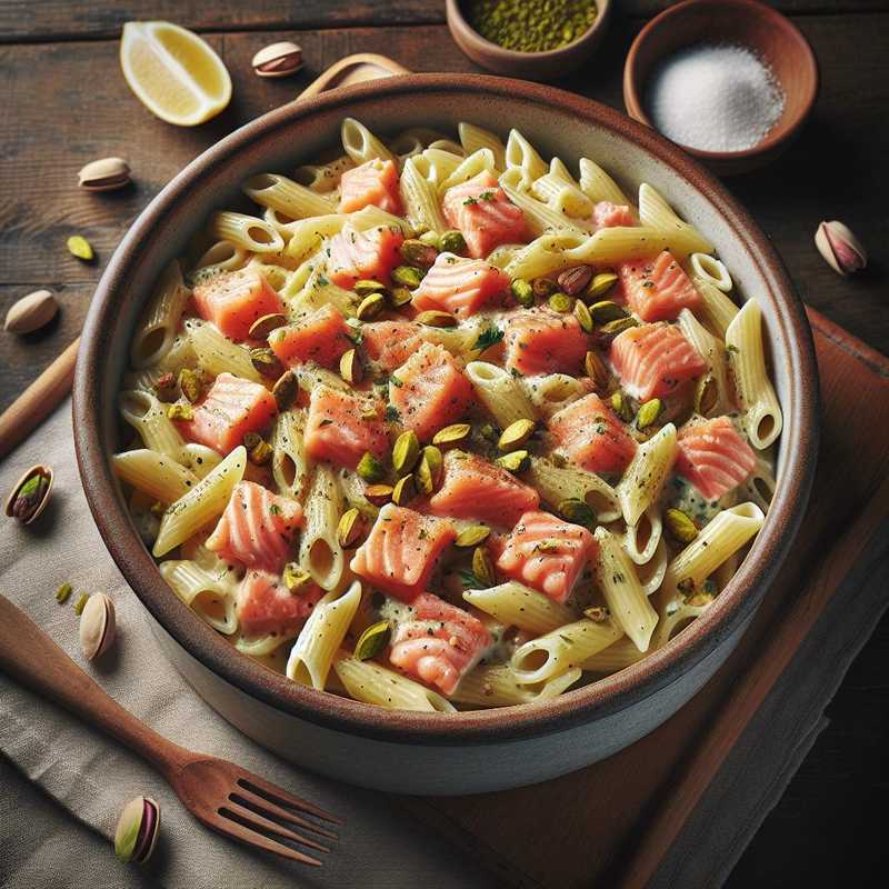 Pasta fredda salmone e pistacchio