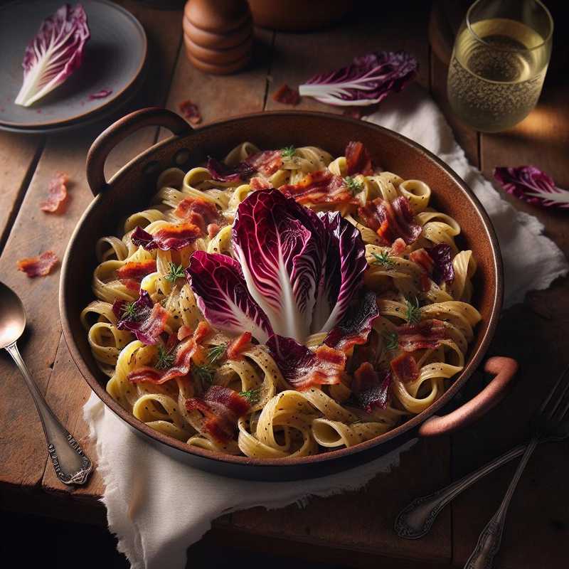 Pasta with Radicchio and Speck Cream Sauce