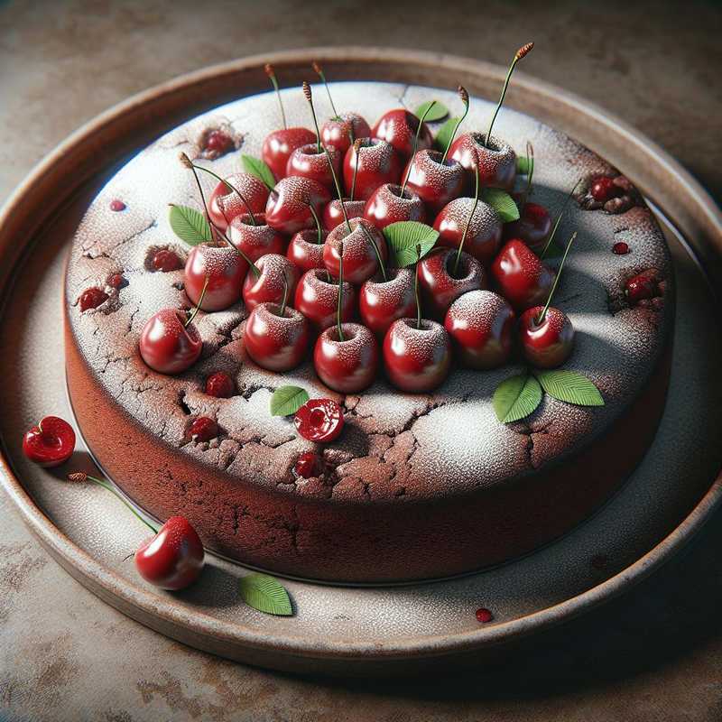 Torta di cioccolato e ciliegie