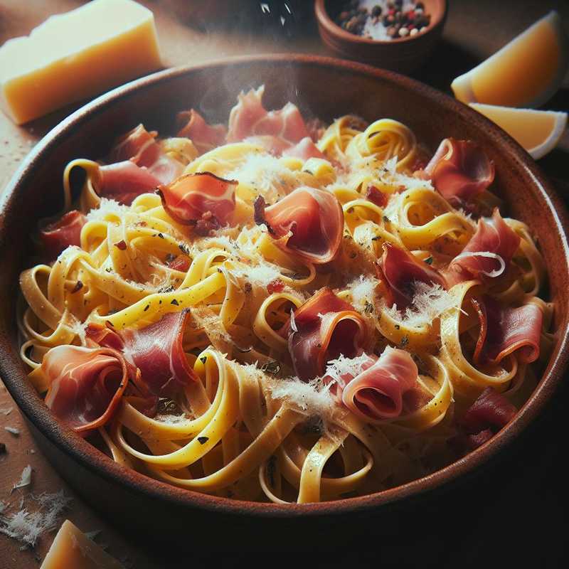 Tagliatelle prosciutto e pecorino