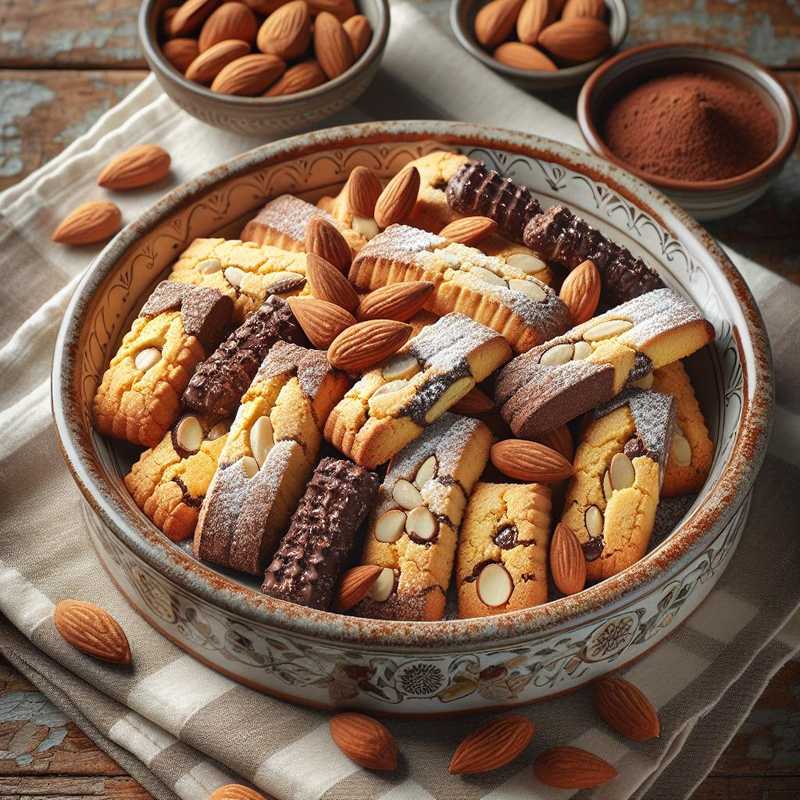 Cantucci with Chestnut Flour, Almonds, and Chocolate