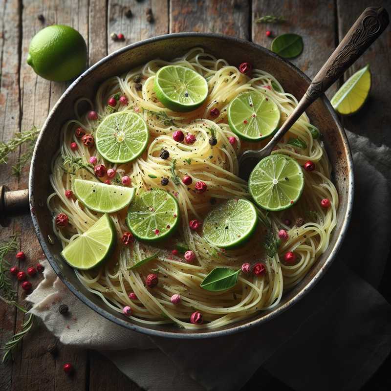 Vermicelli al lime e pepe rosa