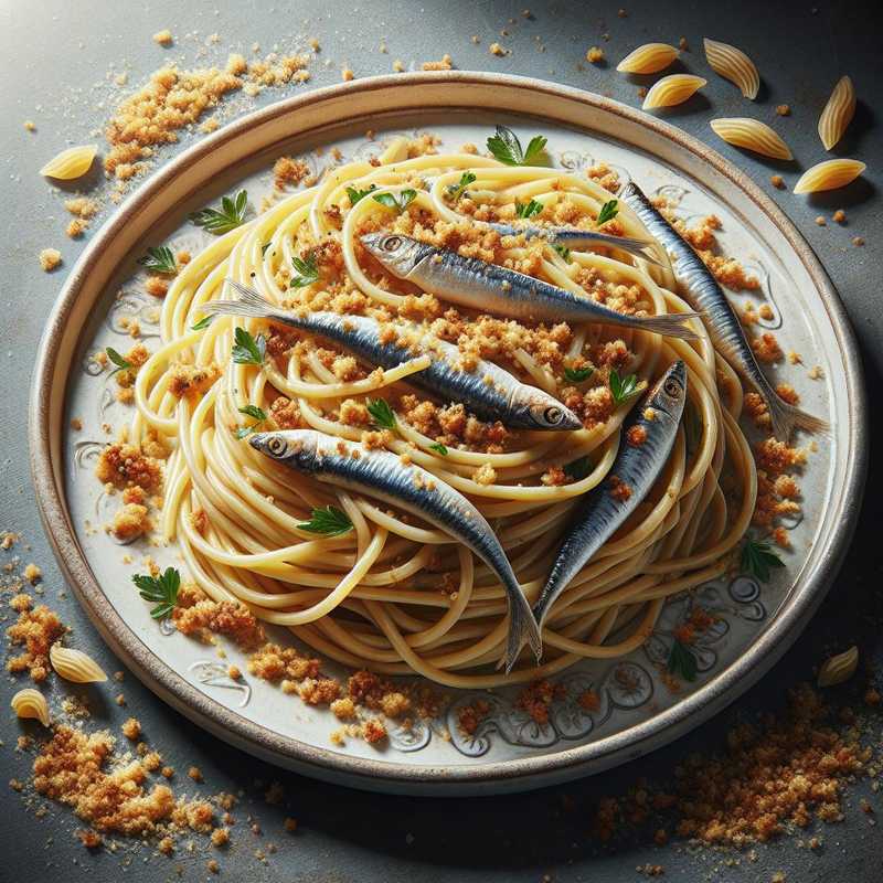 Spaghetti with Anchovies and Breadcrumbs