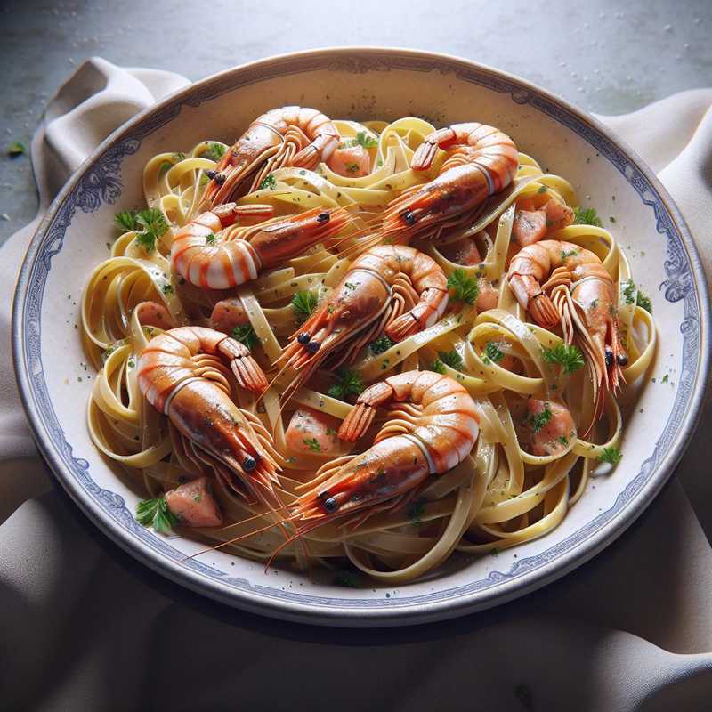 Linguine scampi e cognac